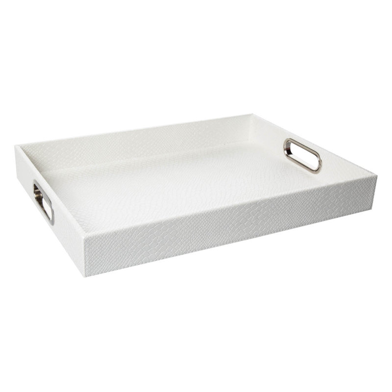 Edmondson Leather / Faux Leather Tray, Cream