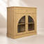 Buffet moderne de 81 cm (32 pouces) avec 1 tiroir et 2 portes vitrées cintrées, étagères réglables pour entrée, salon, salle à manger-146526687