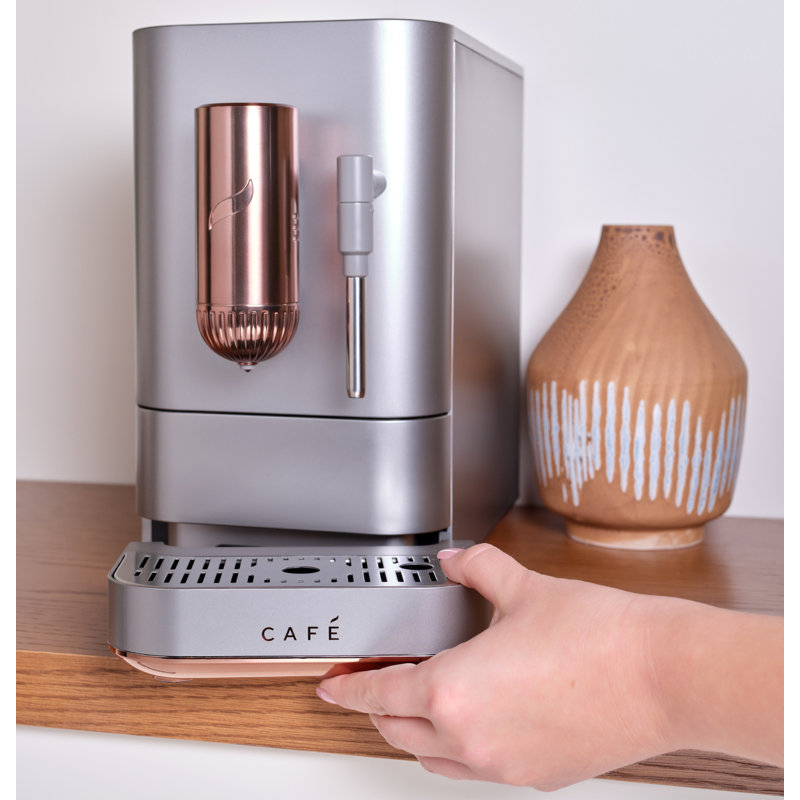 Café AFFETTO Automatic Espresso Machine + Frother, Steel Silver