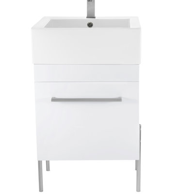 Taft Avenue 20 " W Freestanding Standard Free Standing Single Double Single Vanity Bathroom Vanity With Solid Surface Top