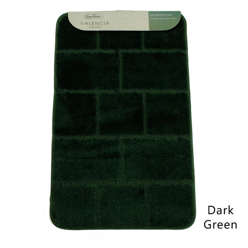 Abibail Non-Slip Bath Rug, Dark Green