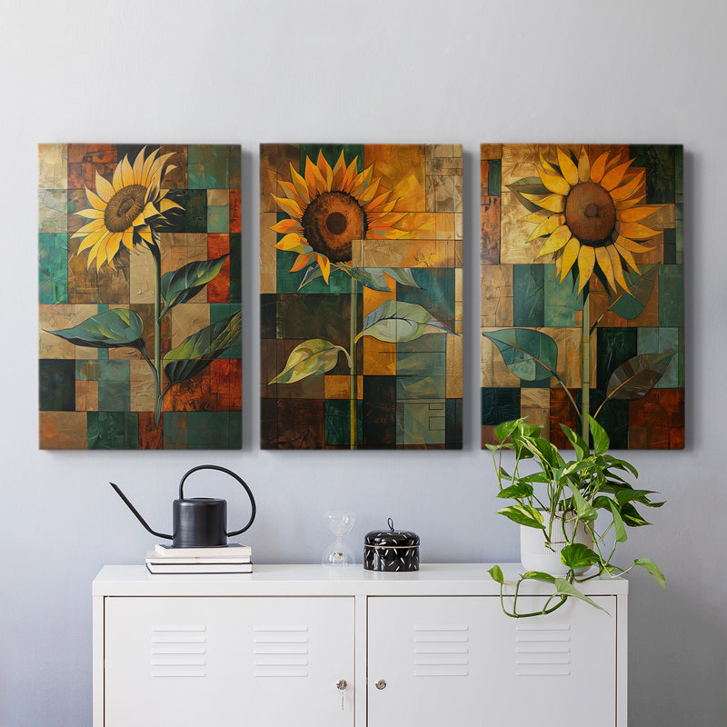 Floral Study Series CLXI - Ensemble de toiles tendues avec châssis Premium - Prêt à être accroché