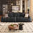 Black Chenille Modular Sofa-115900905-115900909