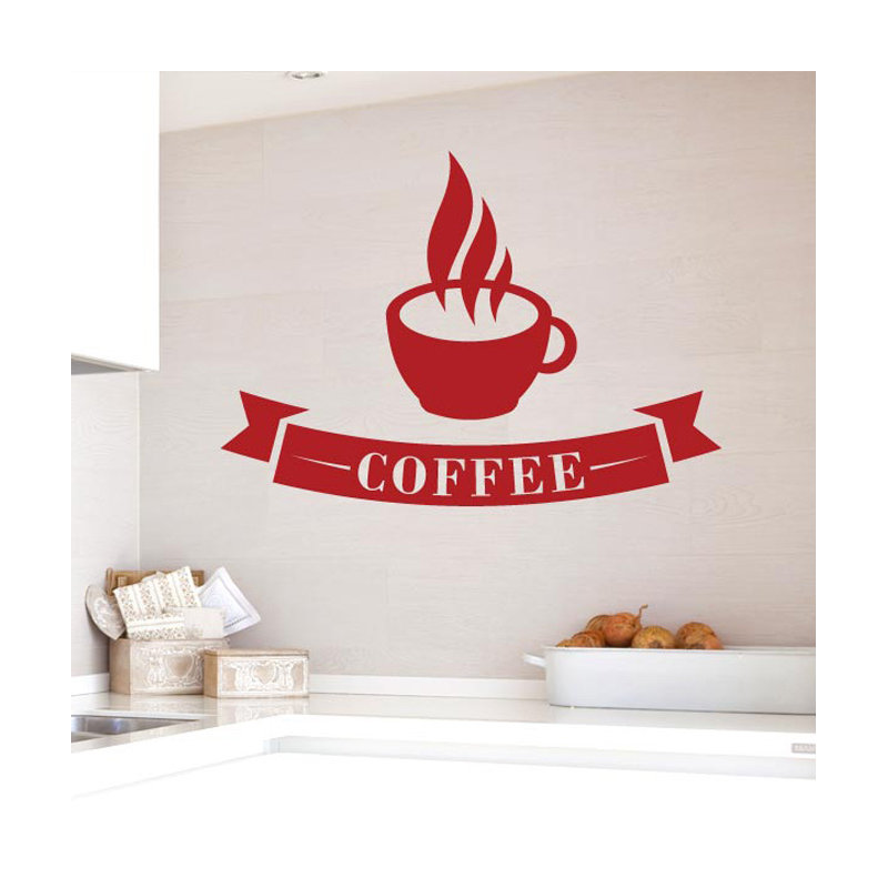 Food & Beverage Wall Decal, Large, Dark Red