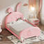 Lit simple tapissier princesse en forme de lapin, lit plateforme simple avec tête et pied de lit-1281648591