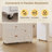 Aranty 71" Kitchen Island with 3 Shelves, Drawers, Lockable Casters & 360° Swivel Table