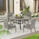Patio 60" Round Dining Set With Removable Lazy Susan And Umbrella Hole