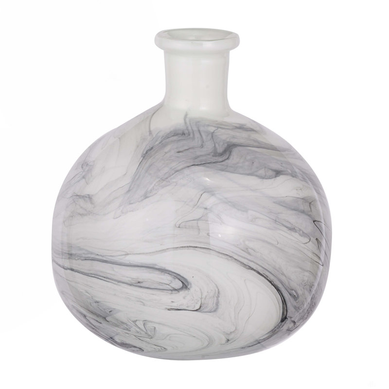 Vase-Black-And-White Swirl