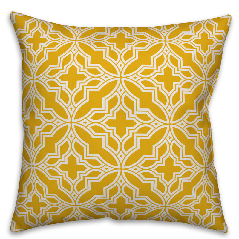  Housse de coussin géométrique et insert Geo, 20 po x 20 po, Jaune, Polyester / bourre en polyester