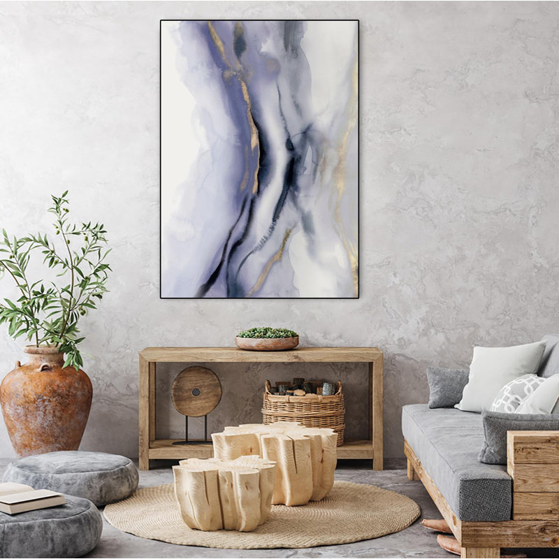 «Blue Waters I» par Isabelle Z - reproduction encadrée sur toile, H 24 po x l 18 po