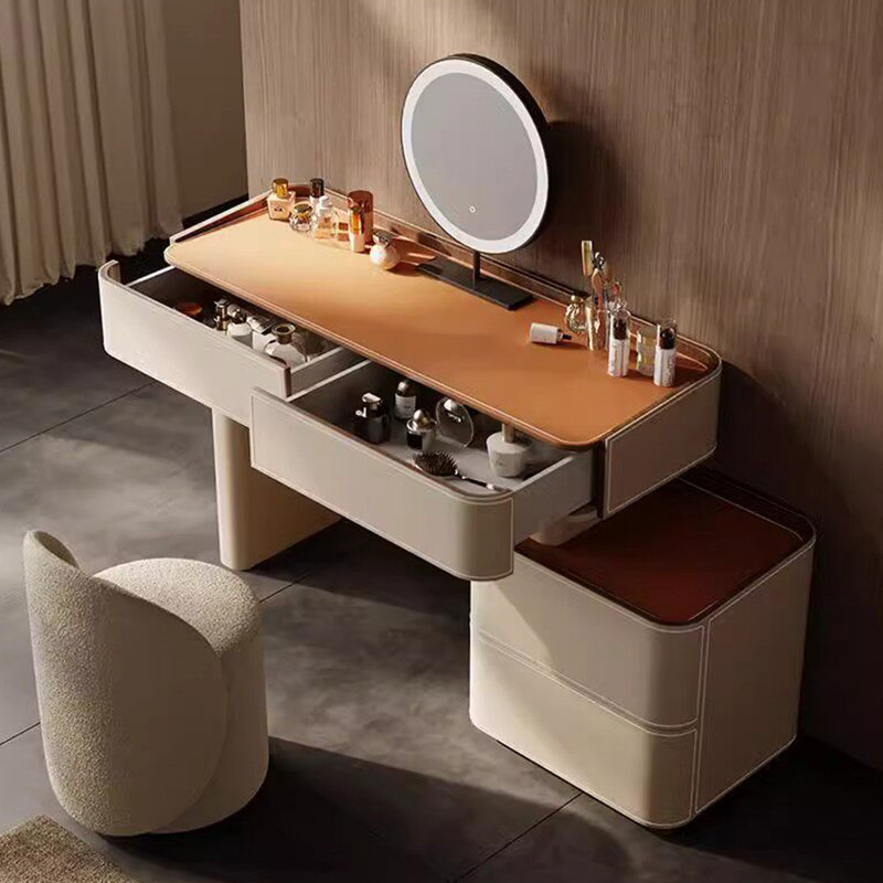 Coiffeuse 39,37 "de couleur kaki avec miroir