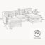 Canapé modulaire en velours côtelé de 112,6 po avec repose-pieds mobile, sièges profonds et poches de rangement latérales - canapé moderne en forme de L pour le salon-723336426