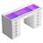 Makeup Vanity HD Glass Top Built-in LED Light Strips Large 13 Drawers Diamond Handles USB and Type-C-1440487925