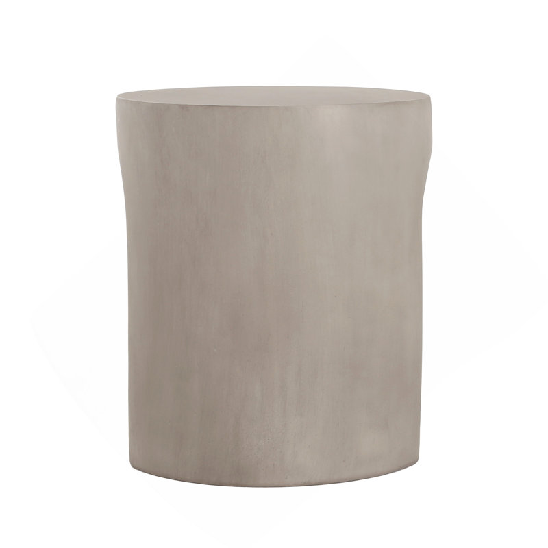 Outdoor Mgo Round With U Shape Side Table, Light Grey