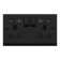 Matt Black 2 Gang 13A DP Ingot 2 USB Twin Double Switched Plug Socket
