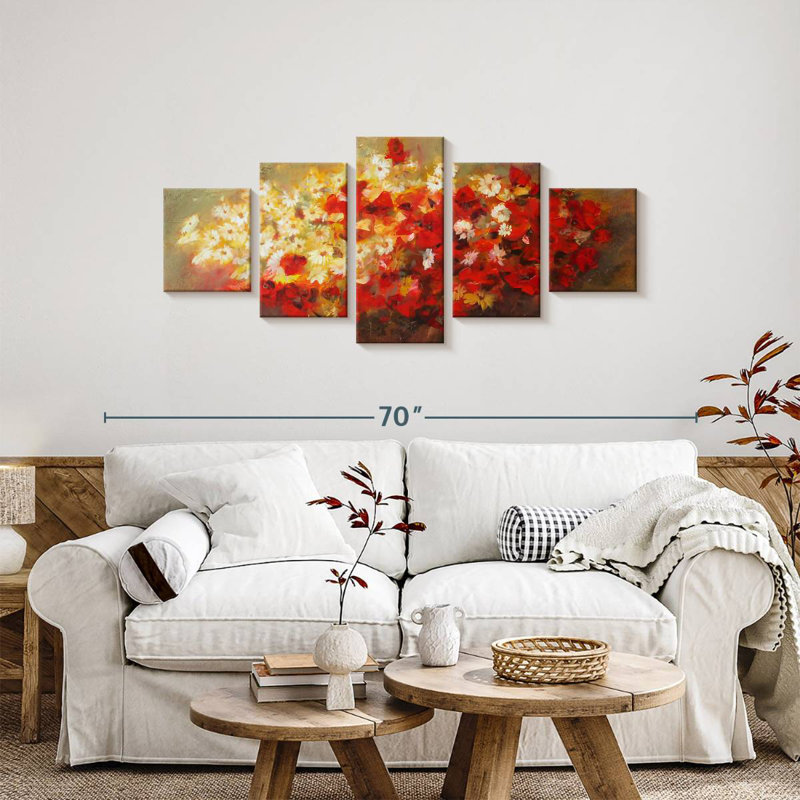 Bouquet de fleurs, H 24 po x l 55 po