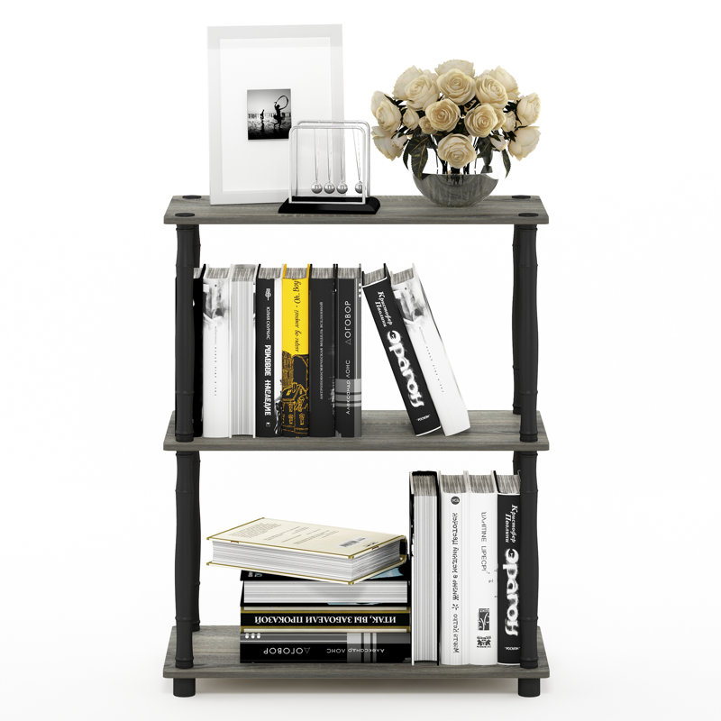 75.18cm H x 59.9cm W Etagere Bookcase, French Oak Gray/Black Classic Tubes, 1