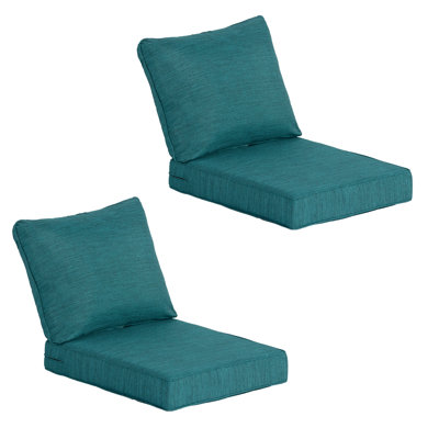 24" x 27" Outdoor/Indoor Deep Seat Patio Chair Cushions (Set of 2) - Water Repellent Design
