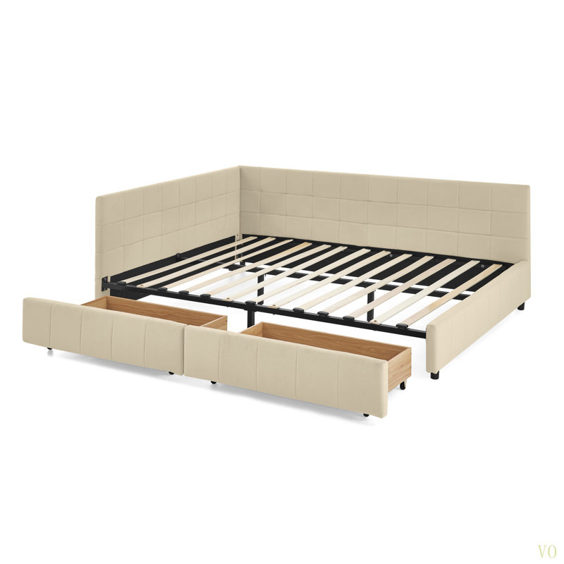 Queen Size Storage Upholstered Tufted Bed Frame, Sofa Bed Frame With Comfortable Backrest And Armrests, Queen Size Bed For Bedroom, Living Room,Velvet(85.5''*64.5''*29.5'')