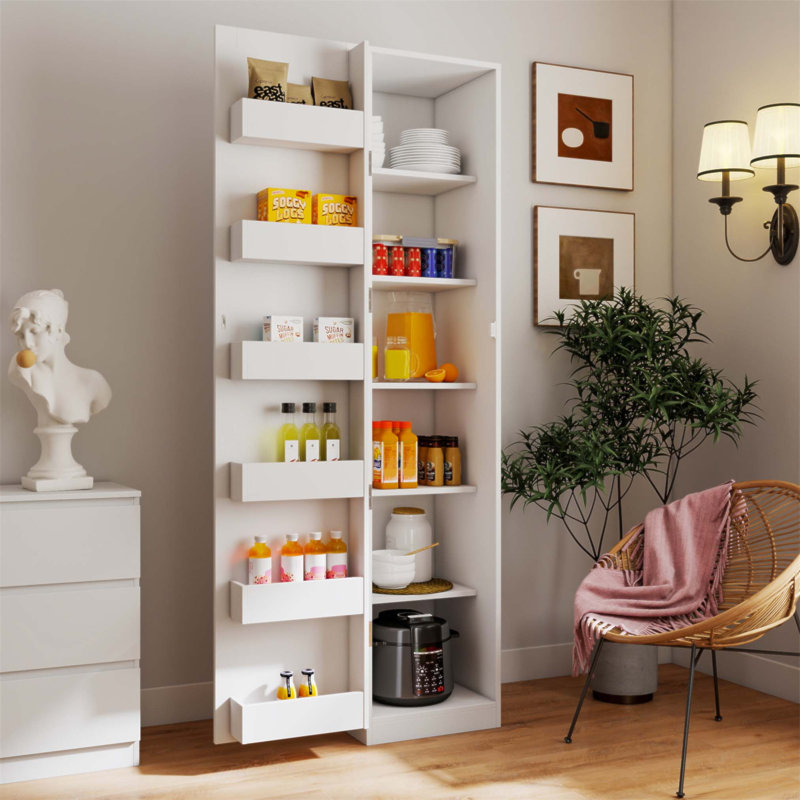 Kitchen Pantry Cabinet With Adjustable Shelves, Doors & Shelves, Freestanding Storage For Kitchen And Dining Room