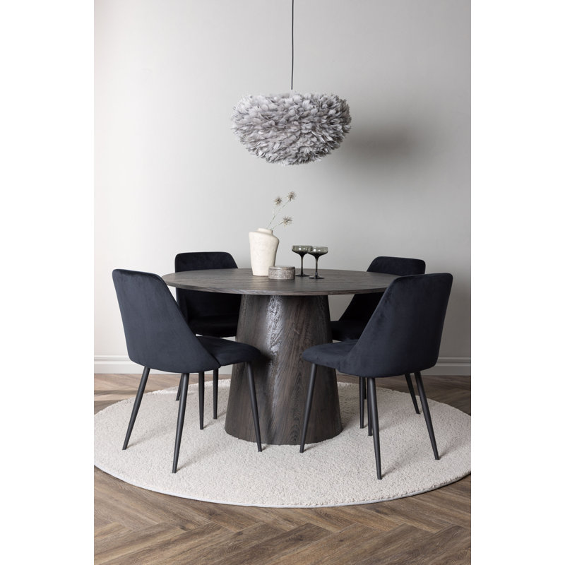 Villegas 4 - Person Dining Set, Black, Black, Black