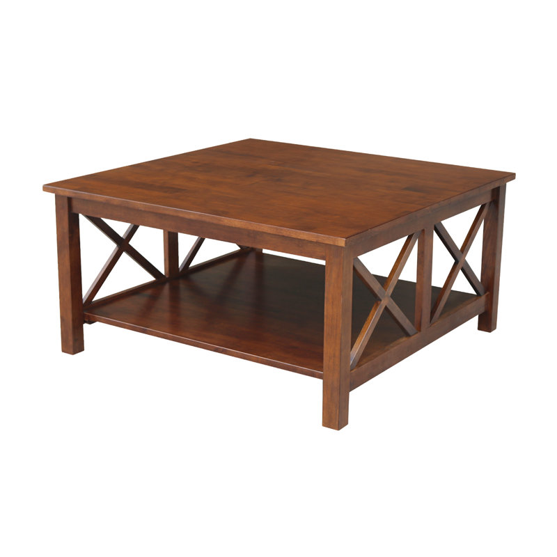 Rossitano Solid Wood Single Coffee Table, 18" H x 36" L x 36" W, Espresso