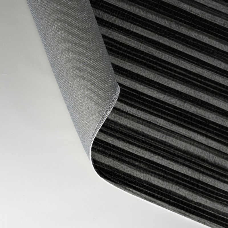 Tapis intérieur / extérieur gris HorizontalStripes, Rectangle 5 pi x 7 pi