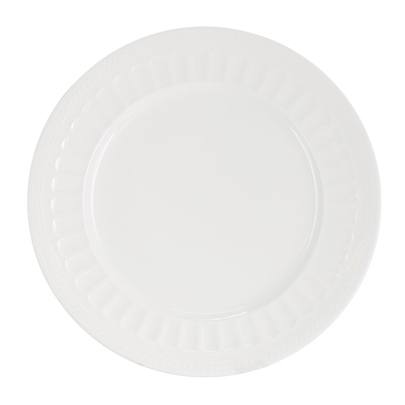 Gibson 16 Piece Bone China Embossed Dinnerware Set in White