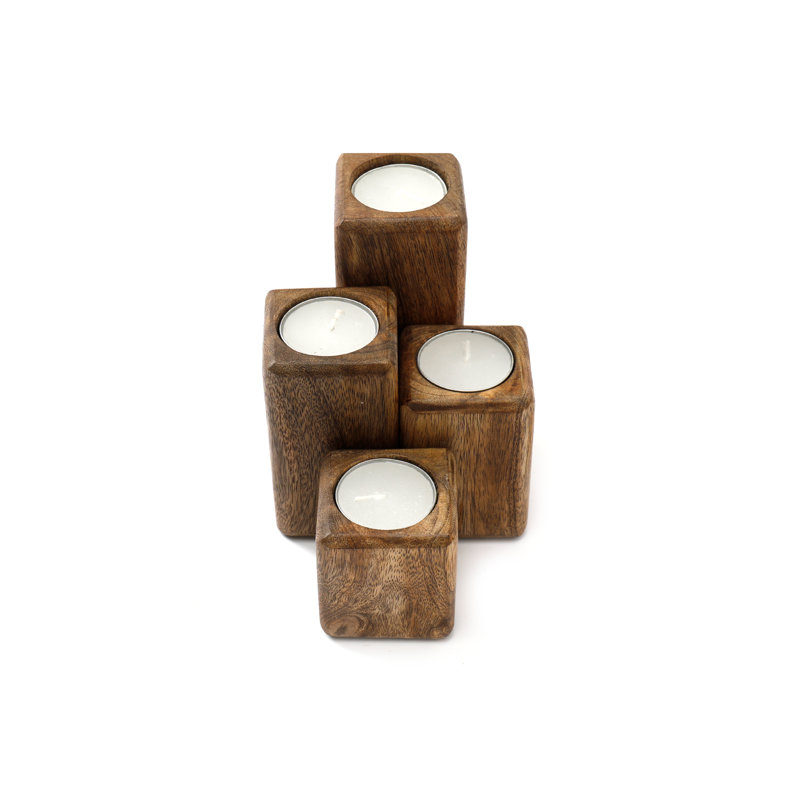 Wood Tabletop Tealight Holder