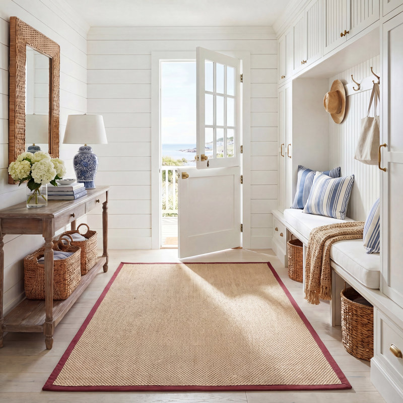 Hillsborough sisal fiber knitted rug, Rectangle de 5 pi x 8 pi