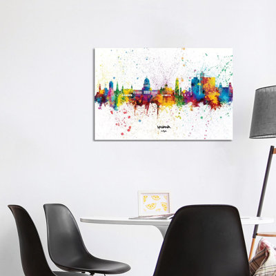 Havana Cuba Skyline Splash by Michael Tompsett - 1 Piece Wrapped Canvas Painting
