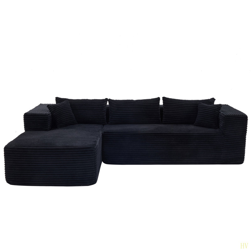 Canapé modulaire modulaire avec méridienne, sans assemblage, canapé en forme de L moderne avec canapé-lit en mer profonde pour salon, chambre à coucher, bureau