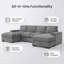 Canapé modulaire en U avec 2 repose-pieds mobiles, canapé-lit à siège profond 4 places, meubles de salon rembourrés en polyester avec rangement pour accoudoirs et assemblage facile-1453975484