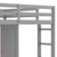 Structure de lit mezzanine moderne en bois massif avec échelle, tablettes et garde-robe-102058046