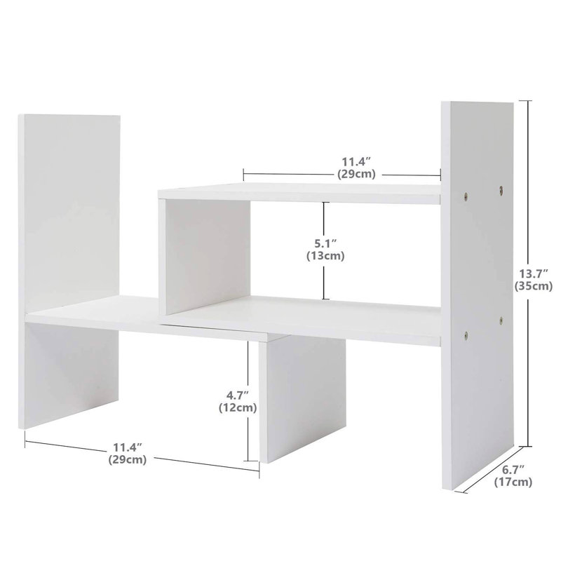 Jeralynn 35cm H x 29cm W Engineered Wood Geometric Bookcase, White