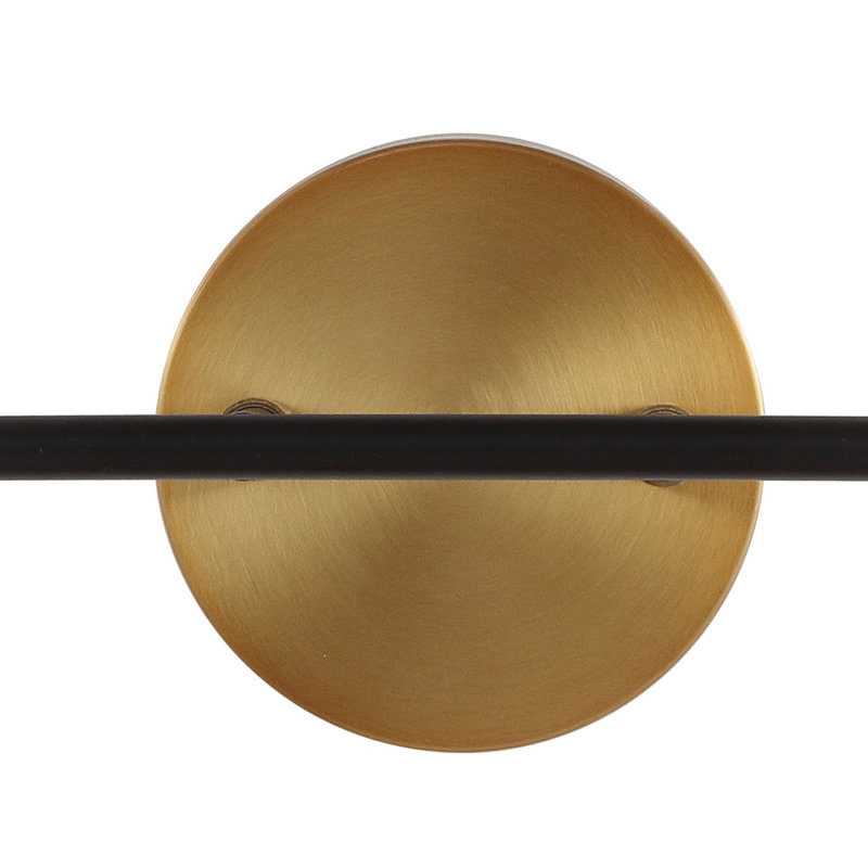 Claudio Contemporary Transitional Iron/Glass LED Vanity Light, Brass Gold/Black, White, 2