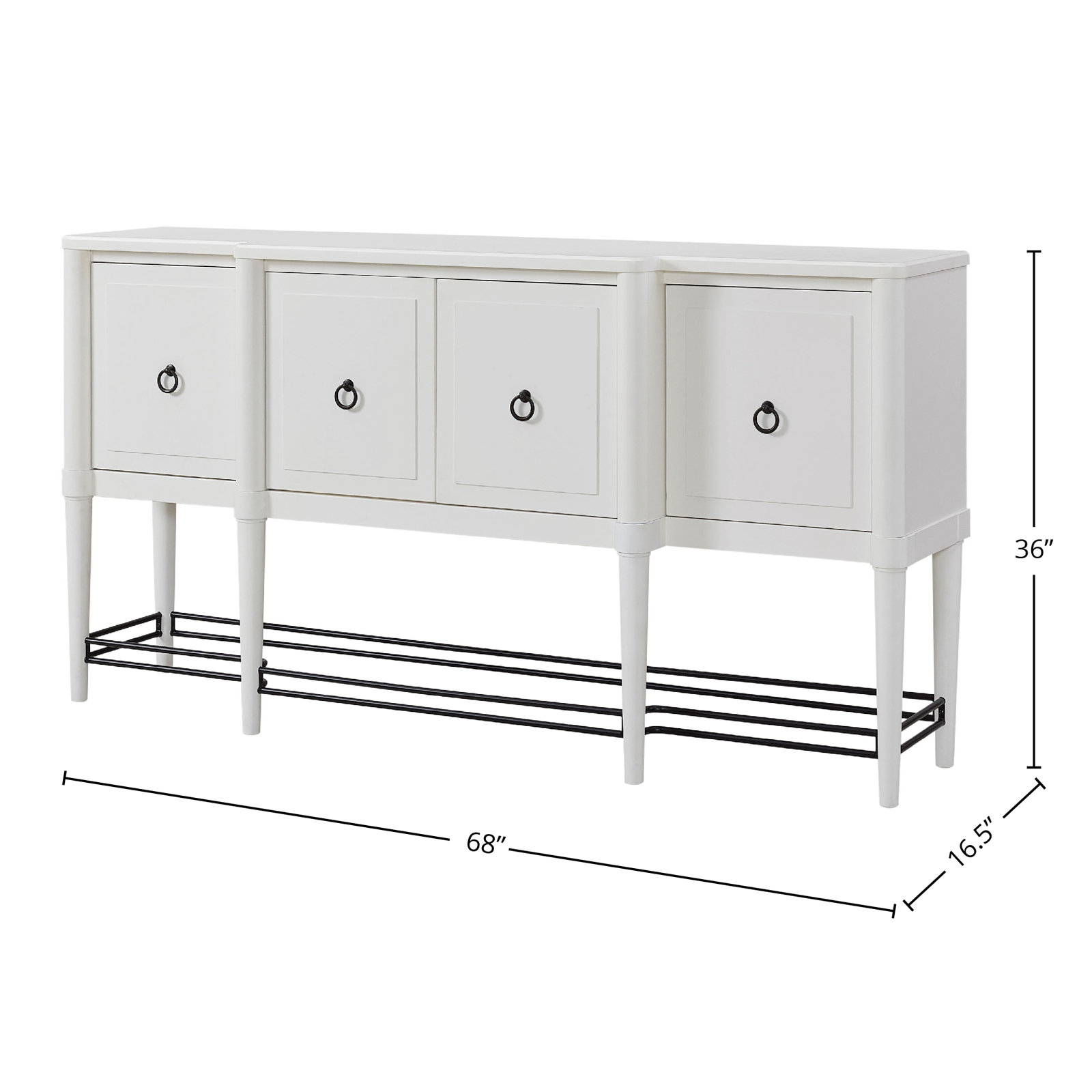 Dana 4-Door Sideboard, White