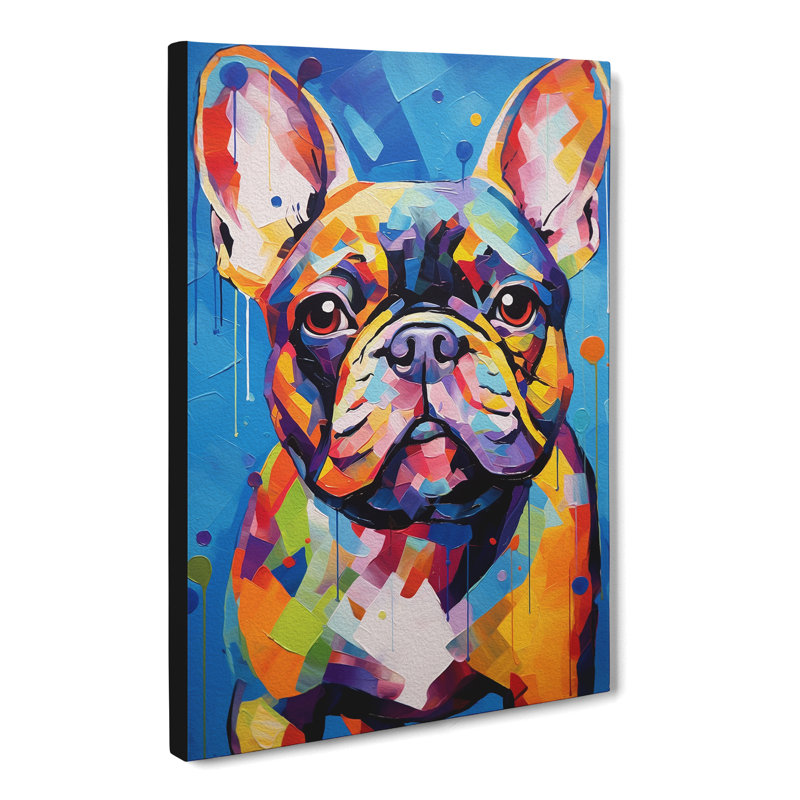 French Bulldog Abstract Art No.2 - Wrapped Canvas, 60cm H x 40cm W x 3cm D