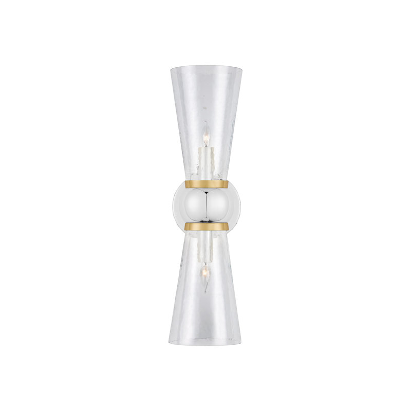 Byford Bath Wall Sconce, Polished Nickel/Polished Brass