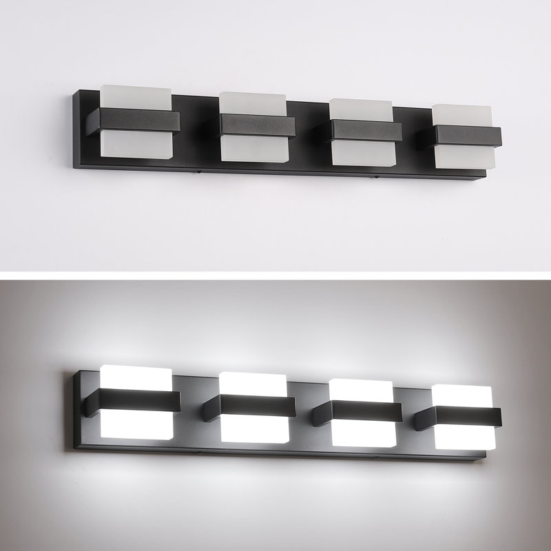 Modern Chrome and Acrylic 3-Light Dimmable LED Vanity Fixture