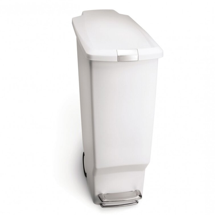 White Step Trash Can for Kitchen