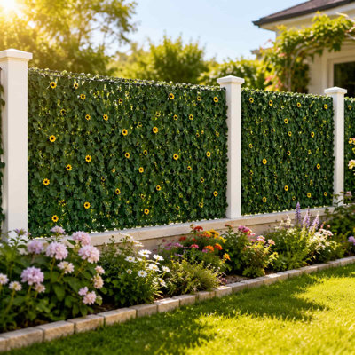 Artificial Hedge  Fence   Expandable Faux Leaf Screen Panel   Decorative  Wall For Balcony