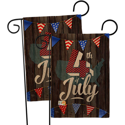 Double Sided 18.5'' H x 13'' W Independence Day Garden Flag