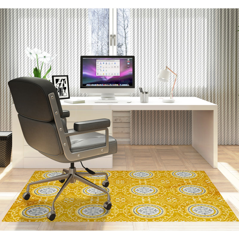 Tapis de chaise rectangulaire Juga, L 36 po x L 60 po, Jaune
