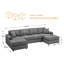 Canapé modulaire en U en velours côtelé et chenille l 118,11 po Kujtesa-887927259