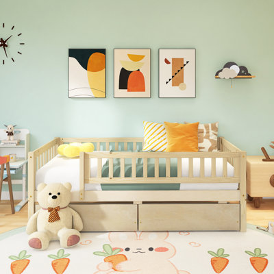 Wood Frame Twin Daybed With Two Drawers