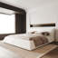 Grand lit plateforme tapissier avec tête de lit en velours de forme spéciale, structure en métal et bois massif, beige / blanc-1569143181-1569143183
