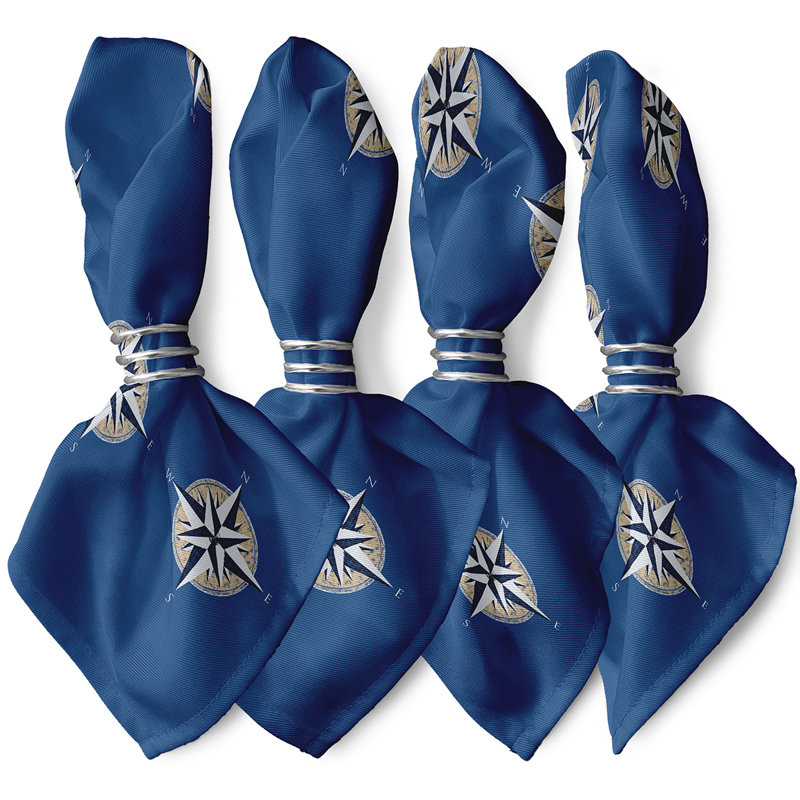 Chadabe Polyester Geometric Square Napkin, Royal