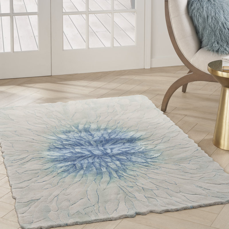 Nourison Prismatic Blue Modern Indoor Rug, Rectangle 3'9" x 5'9"