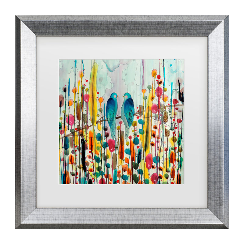 Art encadré «We» par Sylvie Demers, Argent, H 14,5 po x l 14,5 po x P 0,75 po